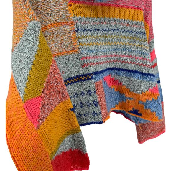 Sincerely Jules Cozy Boho Wool Blend Colorblock Multicolor Sweater Women Small - Picture 2 of 8